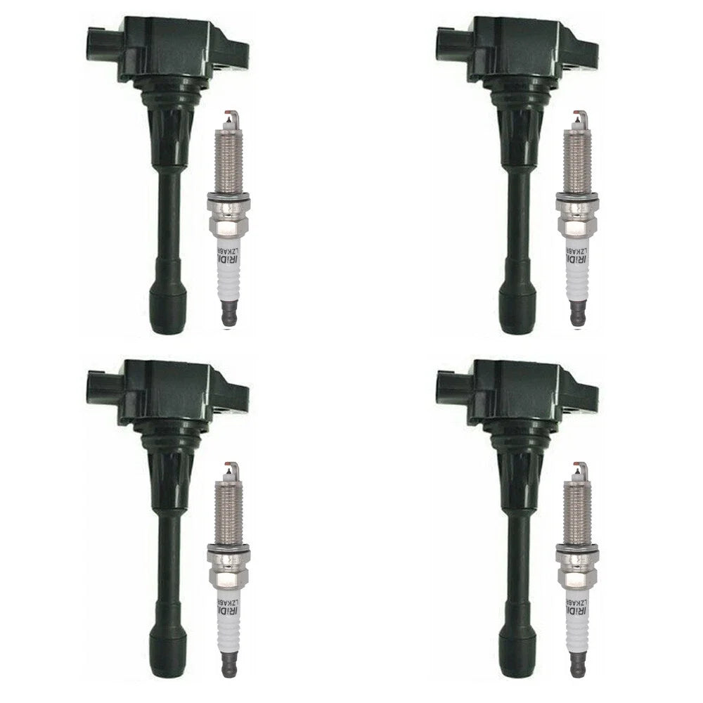 Set of 4 Ignition Coils & Spark Plugs for Nissan Rogue L4-2.5L (2008–2015) UF549