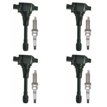 Set of 4 Ignition Coils & Spark Plugs for Nissan Rogue L4-2.5L (2008–2015) UF549