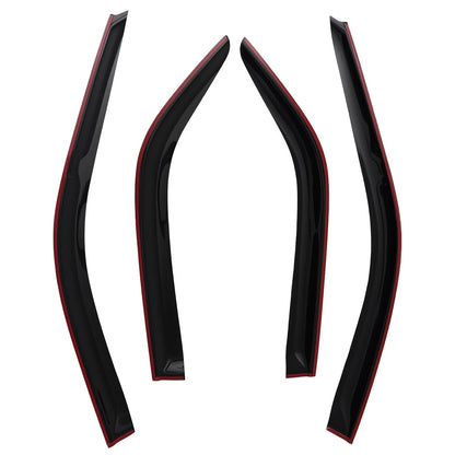 Set of 4 Rain Guards Window Deflectors for Honda Civic Sedan (1992–1995) Black
