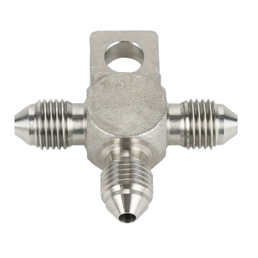 3AN AN3 Stainless Steel 3-Way Male Tee Fitting Adapter for Brake Clutch Hose