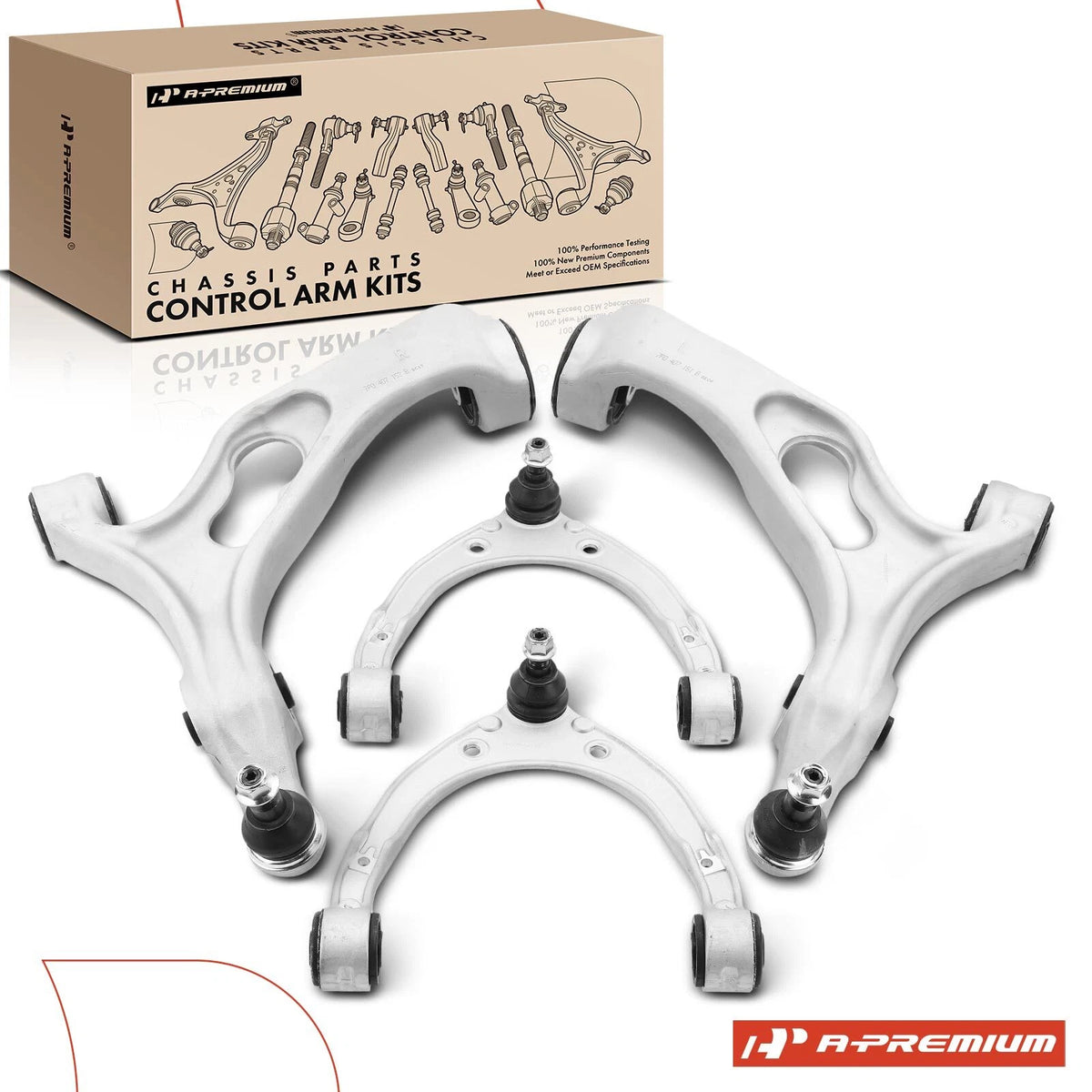 Set of 4 Control Arm Ball Joints for Porsche Cayenne (2011–2018) - 7P0407151B, 7P0407151C, 7P0407151D, 7P0407151E