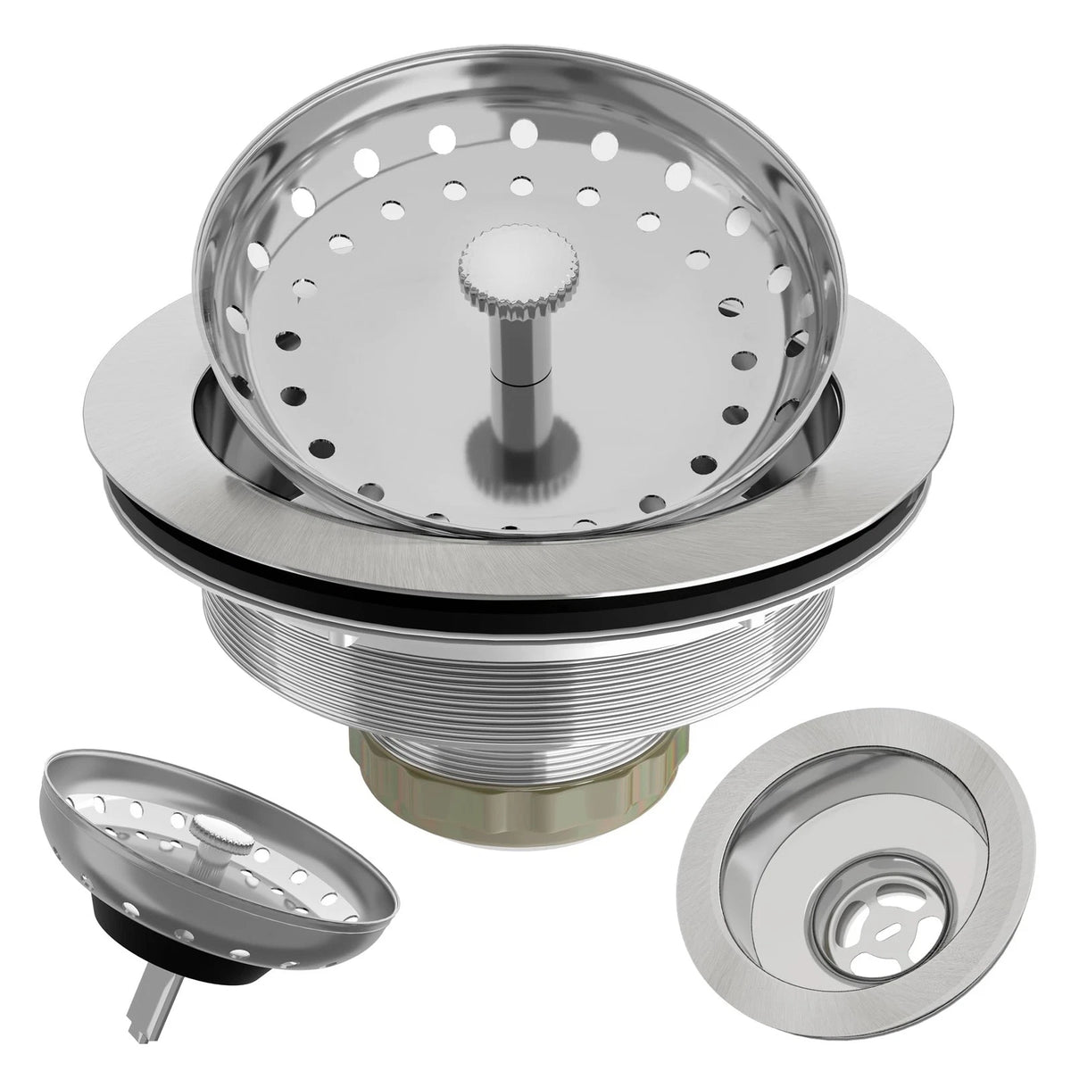 3-1/2 Inch Brushed Stainless Steel Sink Drain for Kitchen