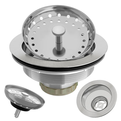3-1/2 Inch Brushed Stainless Steel Sink Drain for Kitchen