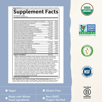 Garden of Life Once Daily Whole Food Multivitamin 60 Count (Pack 1)