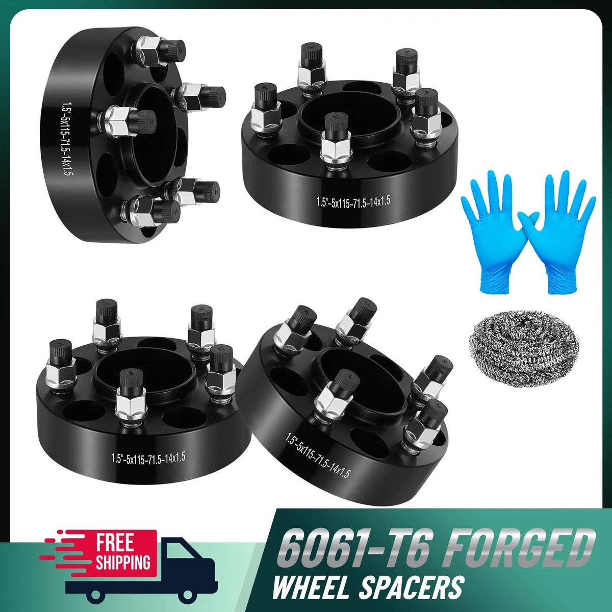 4Pc 1.5" Hubcentric Wheel Spacers 5x115 14x1.5 for Dodge Charger Magnum (2006–2010)