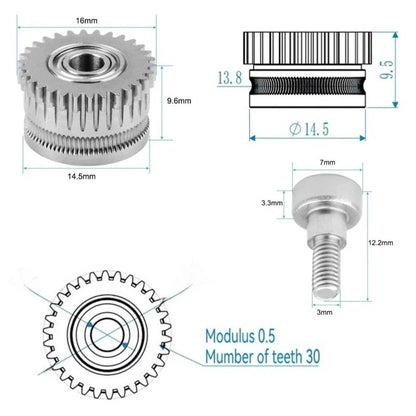 Stepper Motor for 3D Printer Repair (Fit Extruder Gear Dual Drive)