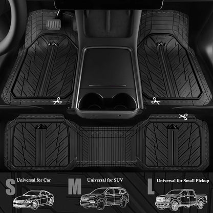 Set of 4 Heavy Duty Rubber Floor Mats for Automotive (TrimtoFit)