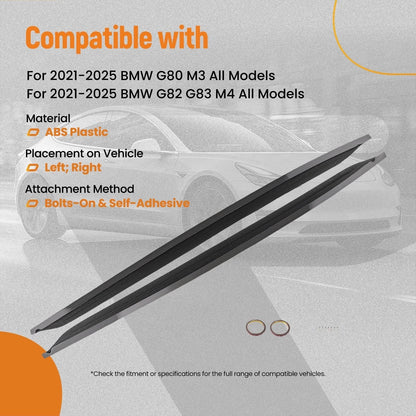 2X Carbon Fiber Side Skirt for BMW G80 M3 Sedan (2021–2025)