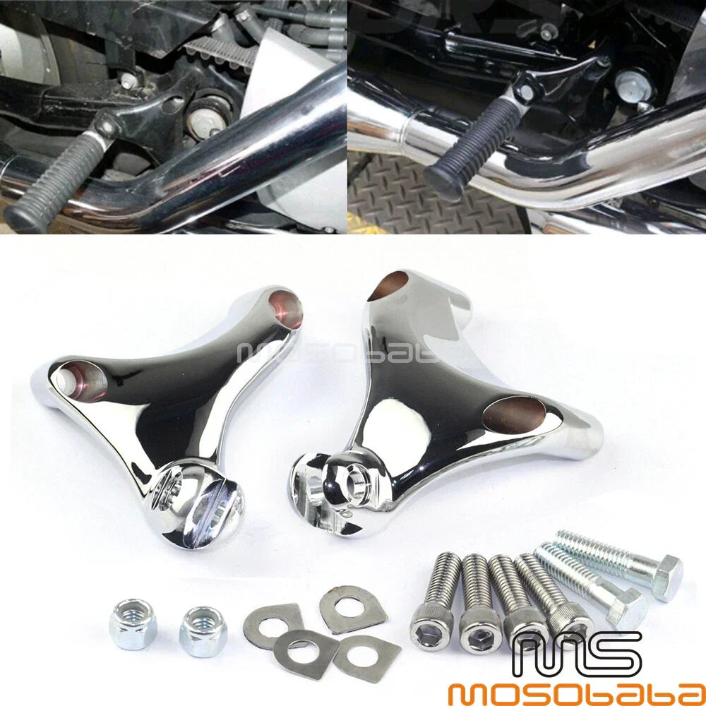 Chrome Foot Pegs Mount Brackets for Harley 883 1200 XL Sportster (2004-2013)