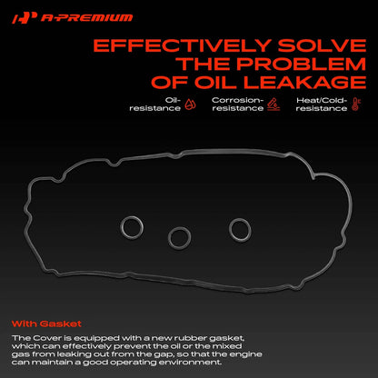 A-Premium Engine Valve Cover w/ Gasket for Chrysler 300, Sebring, Dodge Avenger (2005–2010) - 4892186AA, 4892186AB