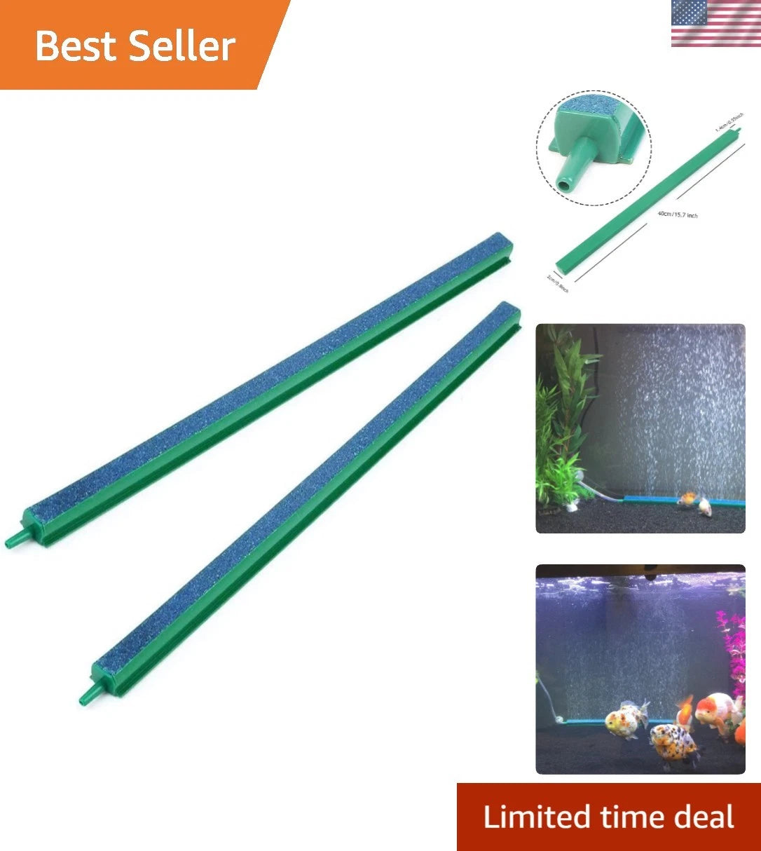 16-Inch Aquarium Air Stone Set for Healthy Fish Tanks