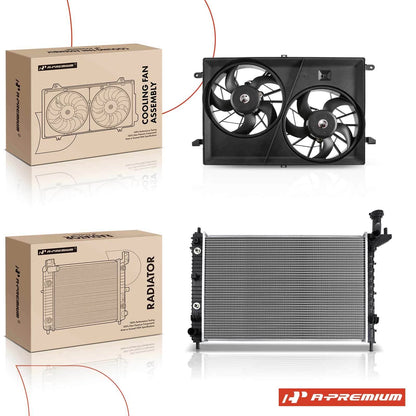 Radiator & Dual Cooling Fan Assembly for Chevy Traverse (2009–2017) - 15226663, 20972760, 23434158, 25927026, 621390
