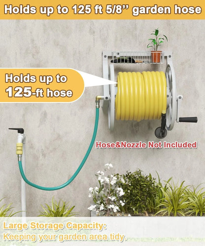 Triangle Wall Mounted Garden Hose Reel for Outdoor Use