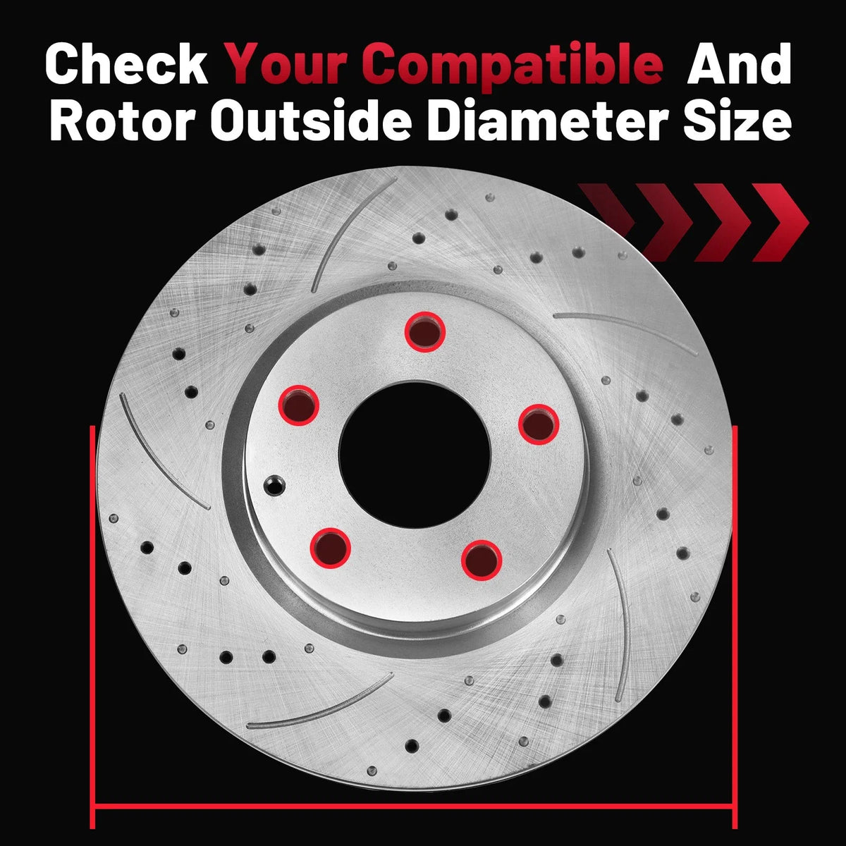 Set of 2 Front Drilled Rotors Brake Pads for Chevy Silverado GMC Sierra 1500 Yukon