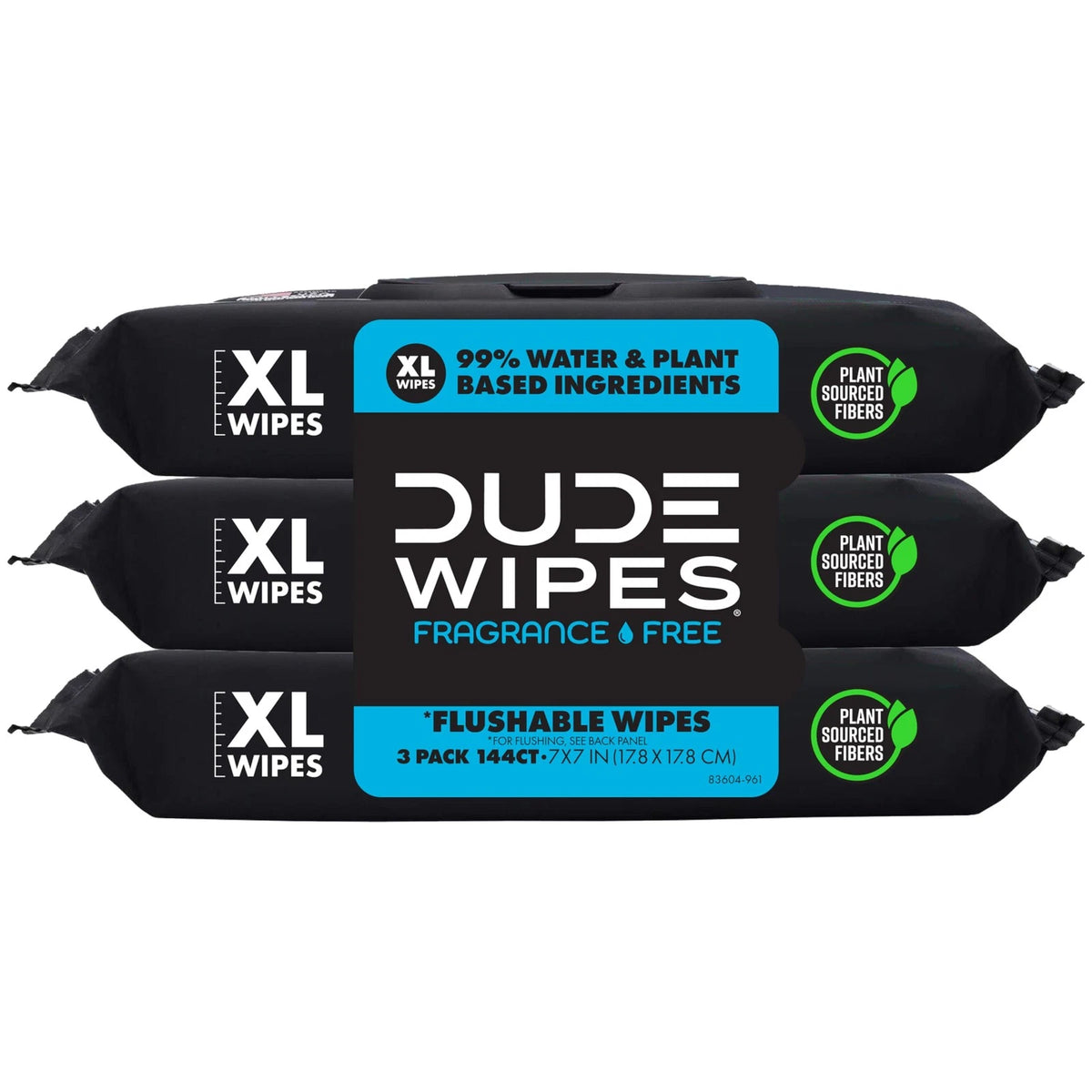 48 Count DUDE Wipes Unscented Flushable for Automotive Use (Pack of 3)