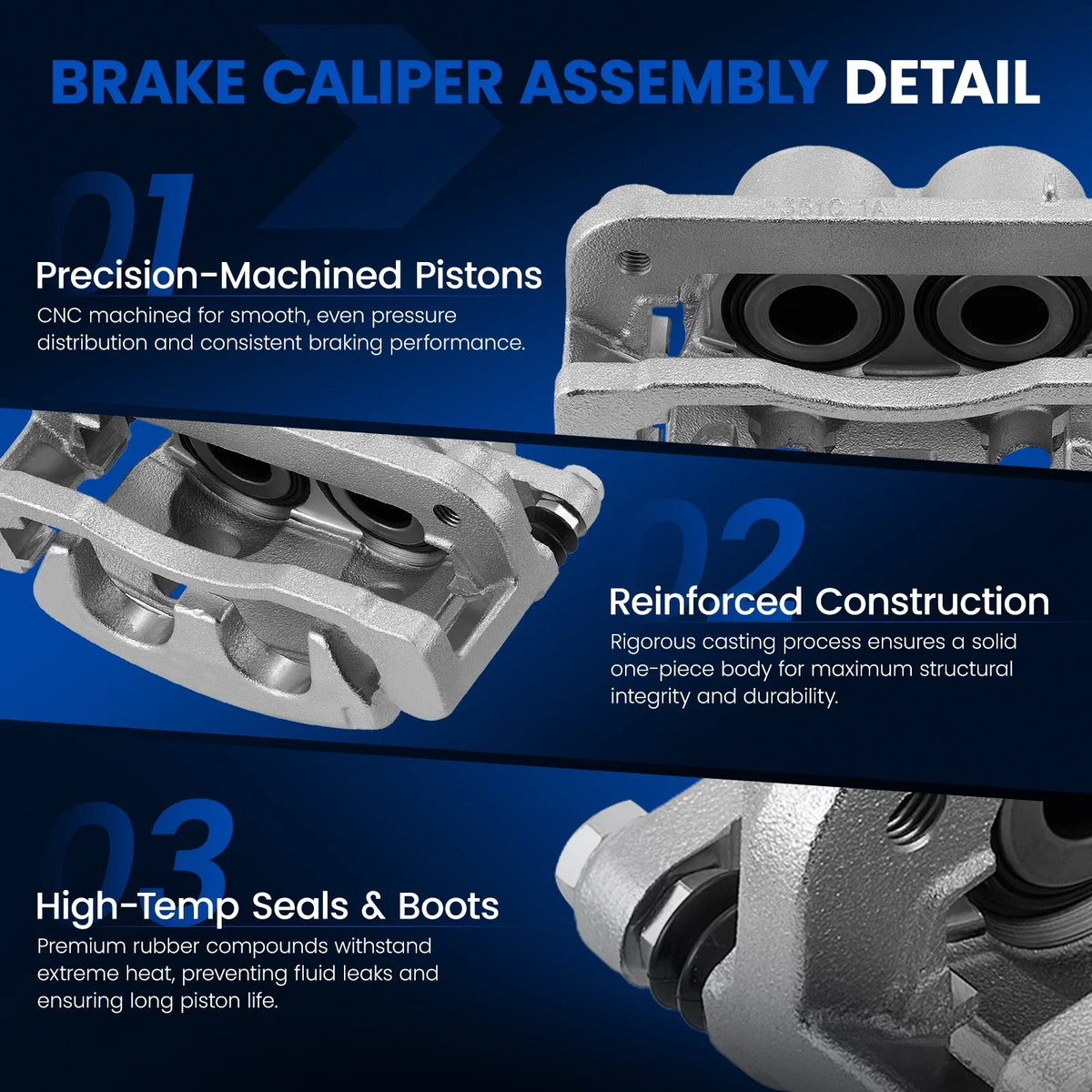 Front Brake Calipers with Bracket for GMC Yukon Tahoe (2007–2020)