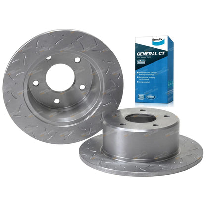 Rear Disc Brake Pads & Rotors Drilled & Slotted for Commodore (78–97)