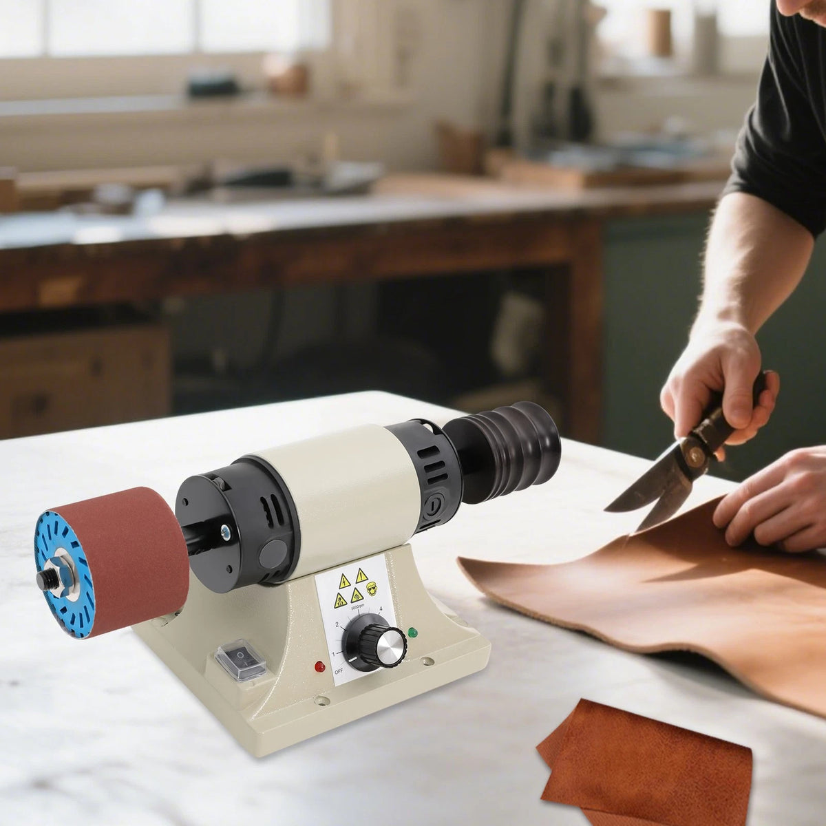 Electric Leather Polishing Machine for Leather Edge Grinding (8000RPM)