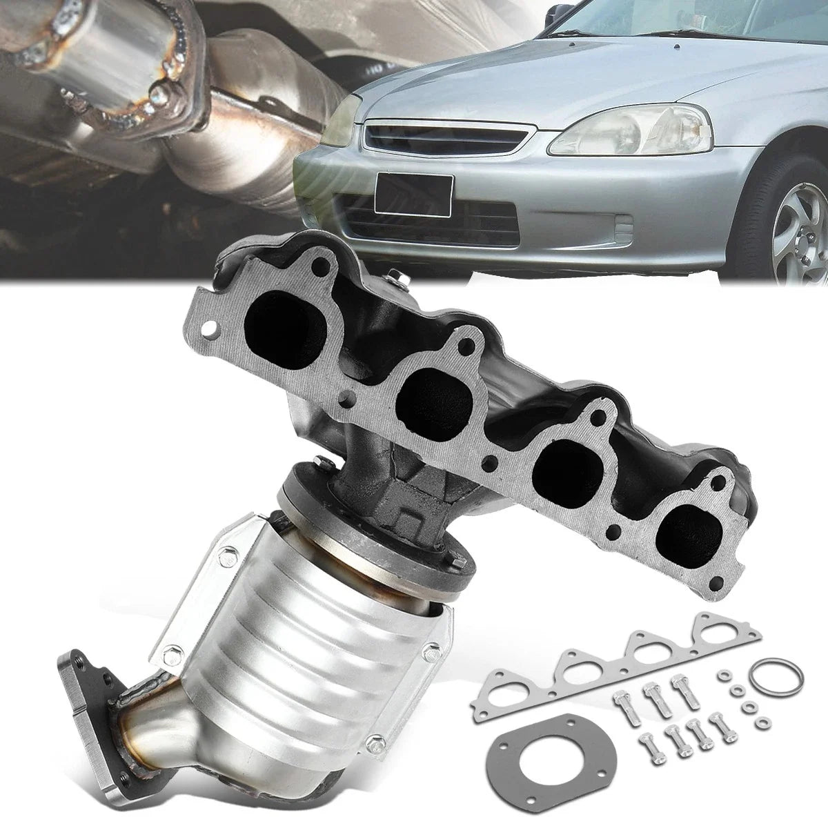 Catalytic Converter Manifold for Honda Civic/Del Sol (1996–2000) D16Y7