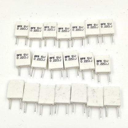 20pcs 5W Wirewound Non-Inductive Cement Resistor 0.22R for Universal Use