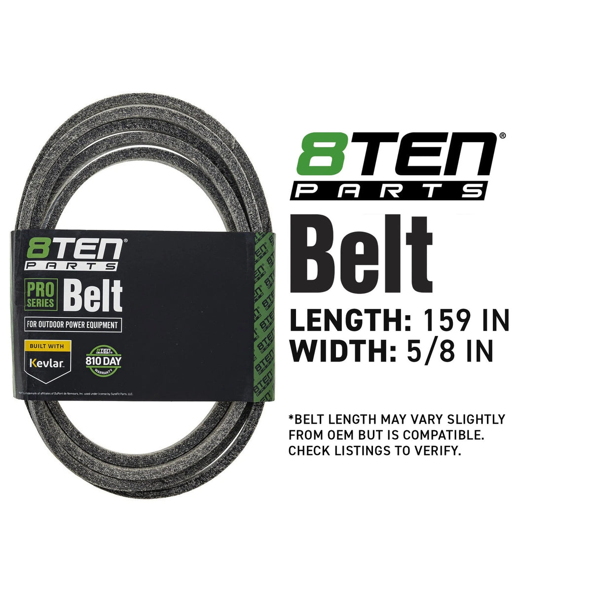 8TEN Kevlar Belt for Exmark Lazer Z E S X Series 60 (125-9371-SL, 954-04256A, 954-04256, 754-04256)