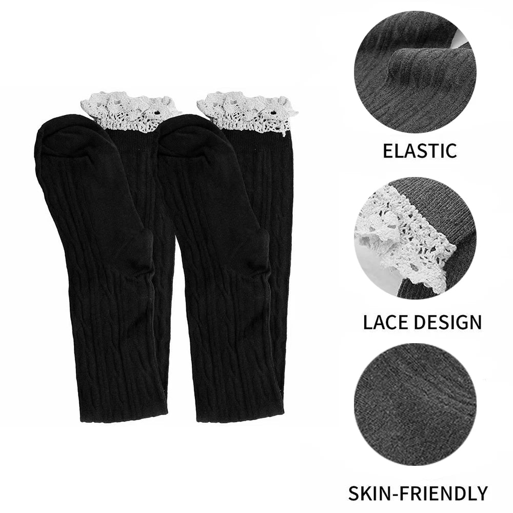 Thigh High Cable Knit Socks for Women - Winter Over Knee Boot Warmers