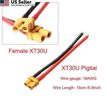 Set of 4 XT30 Pigtails Male Female Connectors for Automotive Use