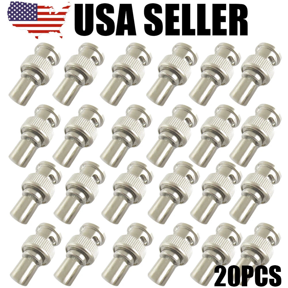 20PCS BNC Male Plug Terminator 50 Ohm RF Adapter Zinc Alloy