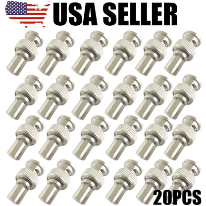 20PCS BNC Male Plug Terminator 50 Ohm RF Adapter Zinc Alloy