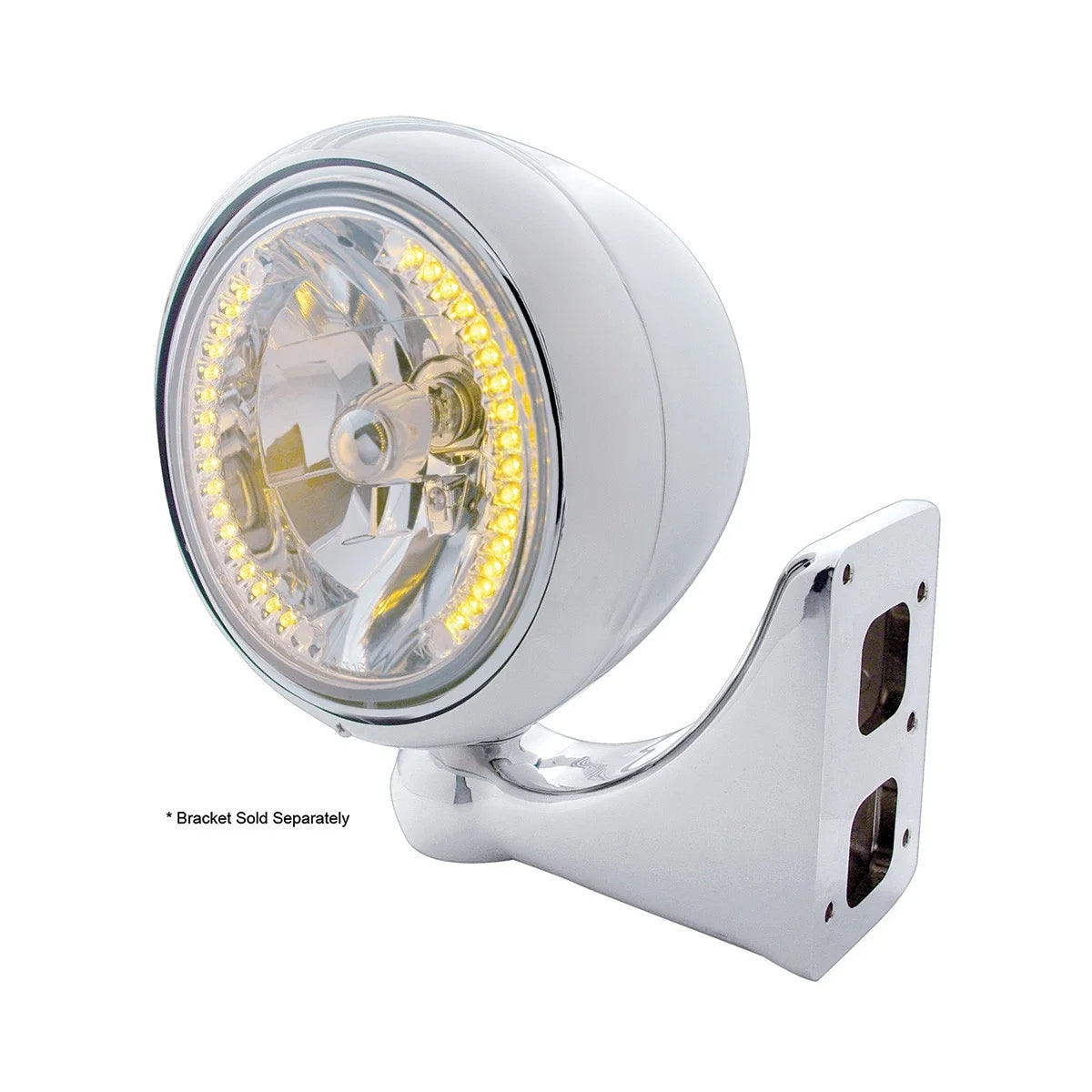 Headlight H4 Bulb Chrome 34 Amber LED for Universal Fit (2000–2026)