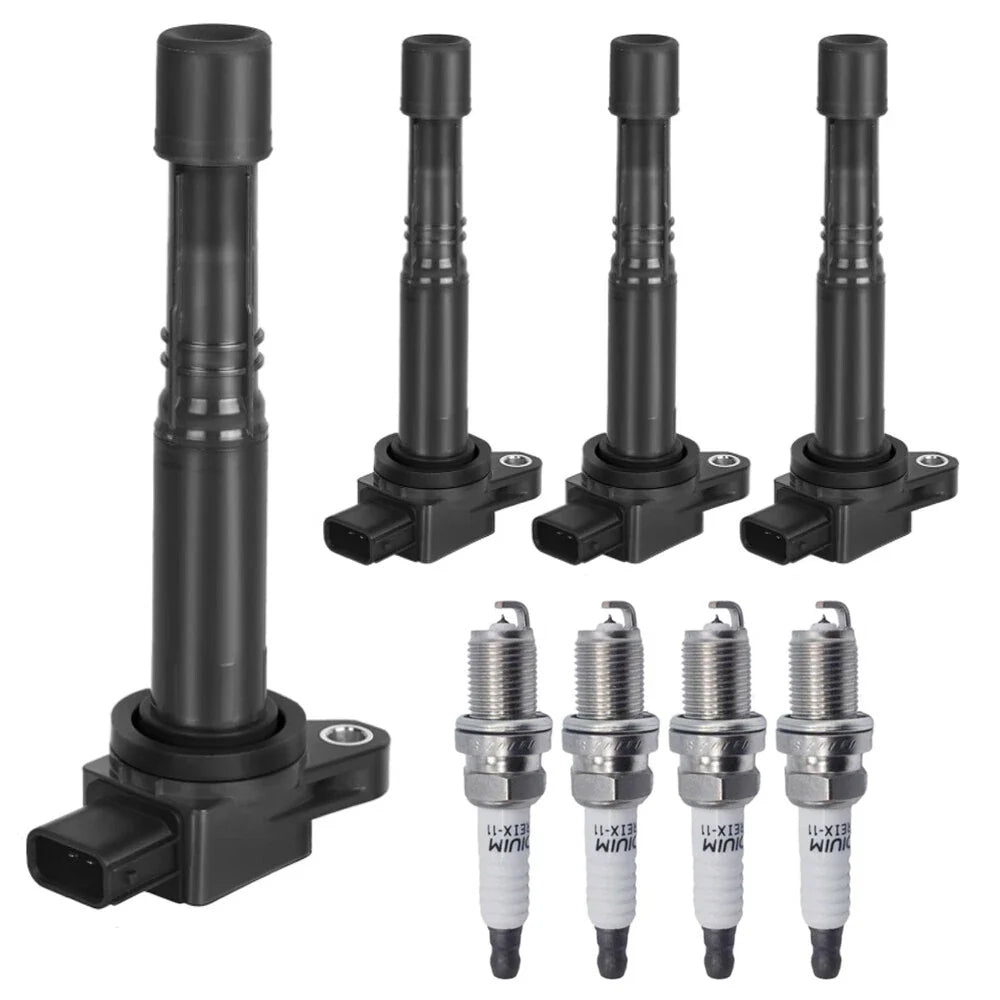 Set of 4 Ignition Coils + 4 Spark Plugs for Honda S2000 Civic Element CR-V (2004–2009)