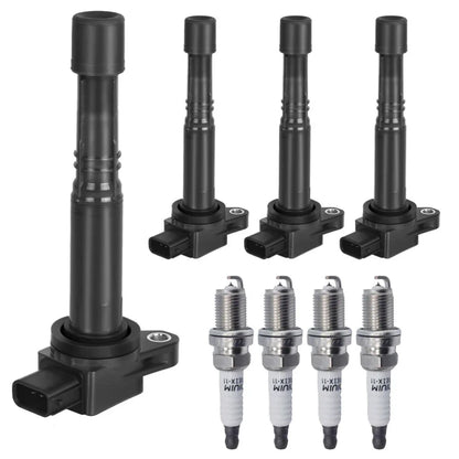 Set of 4 Ignition Coils + 4 Spark Plugs for Honda S2000 Civic Element CR-V (2004–2009)