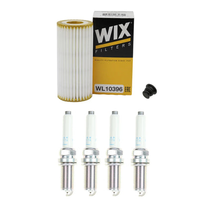 Wix Engine Oil Filter & NGK Spark Plugs Set for Audi A3 A4 A6 TT, VW GTI Jetta Passat (2000–2023)