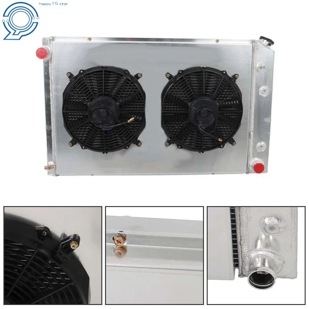 4 Row Radiator with Shroud Fan for Chevy C/K 10/20/30 (1973–1987) & Blazer (1973–1991)