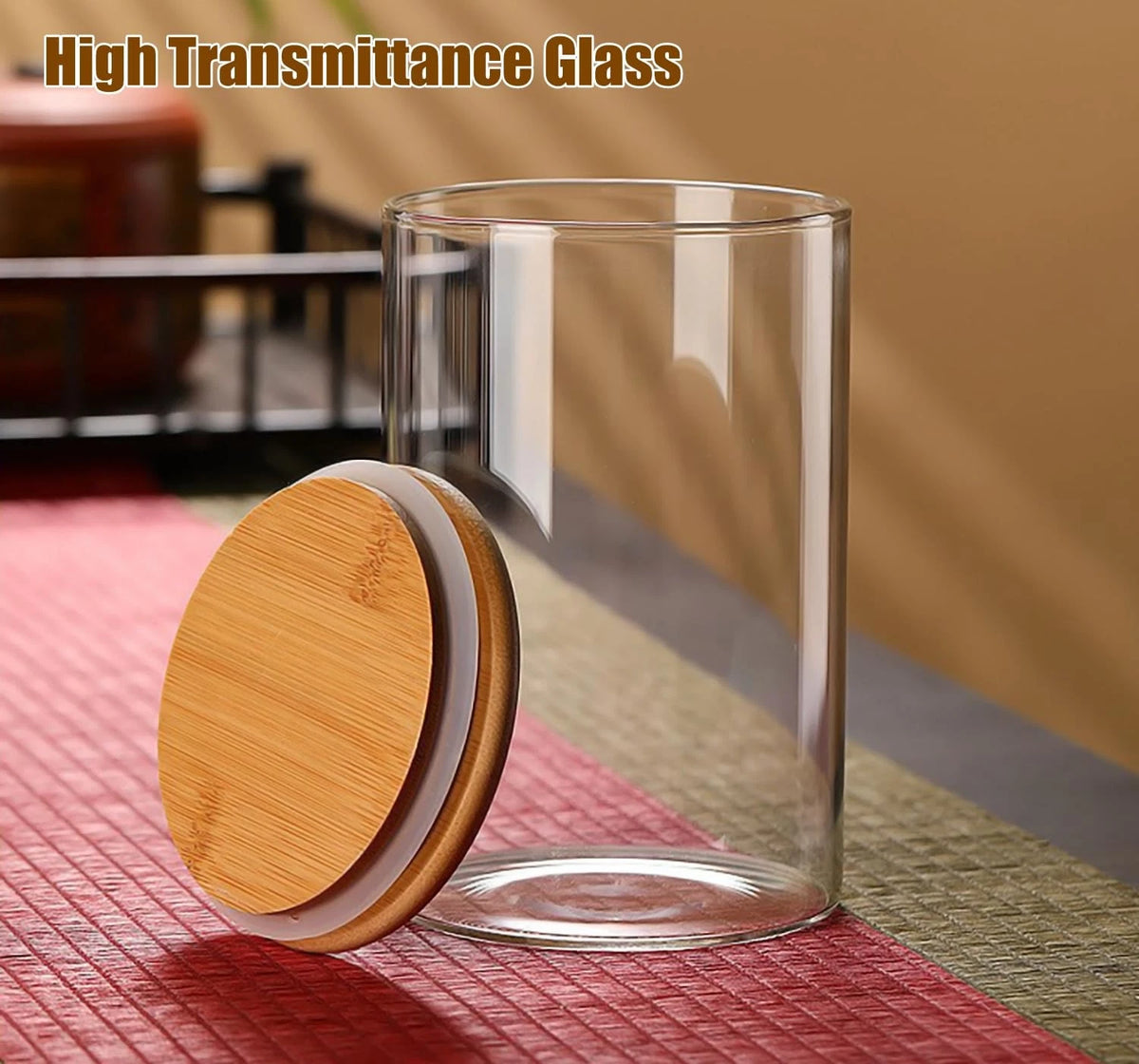 2X 37 oz Glass Food Storage Jars with Airtight Lids for Kitchen (66–66)