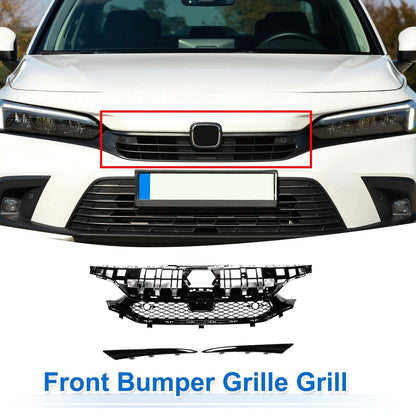 Front Hood Bumper Grille for Honda Civic (2016–2021) Rock Style with Hole