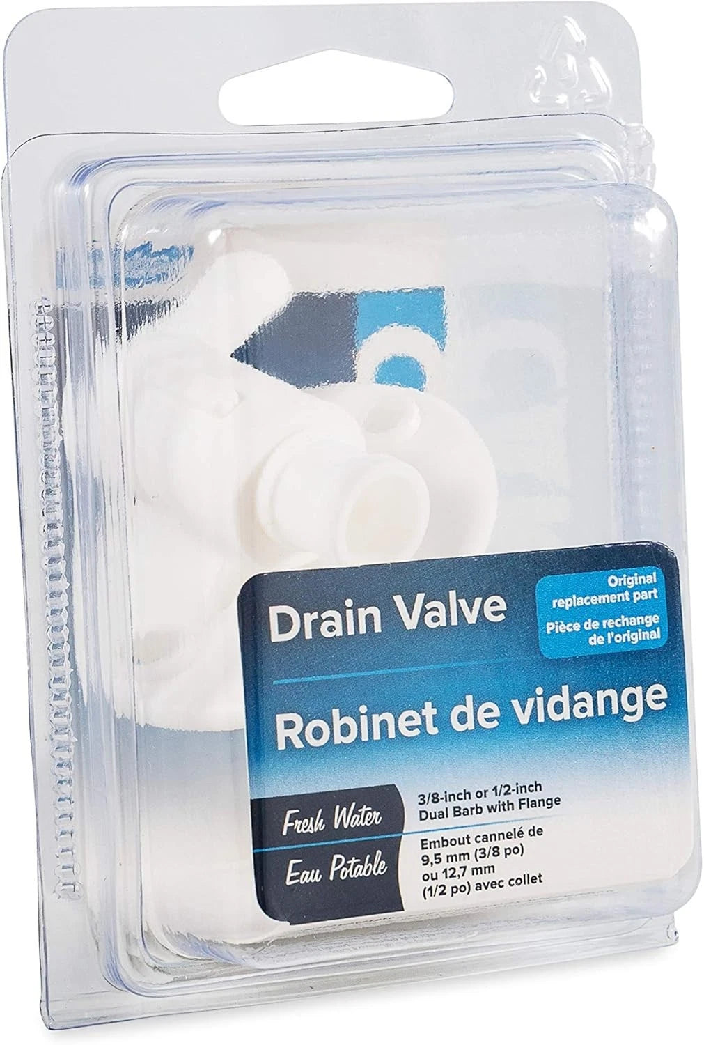 Dual-Size Drain Valve 3/8 or 1/2 Inch Barb for Camco 22223