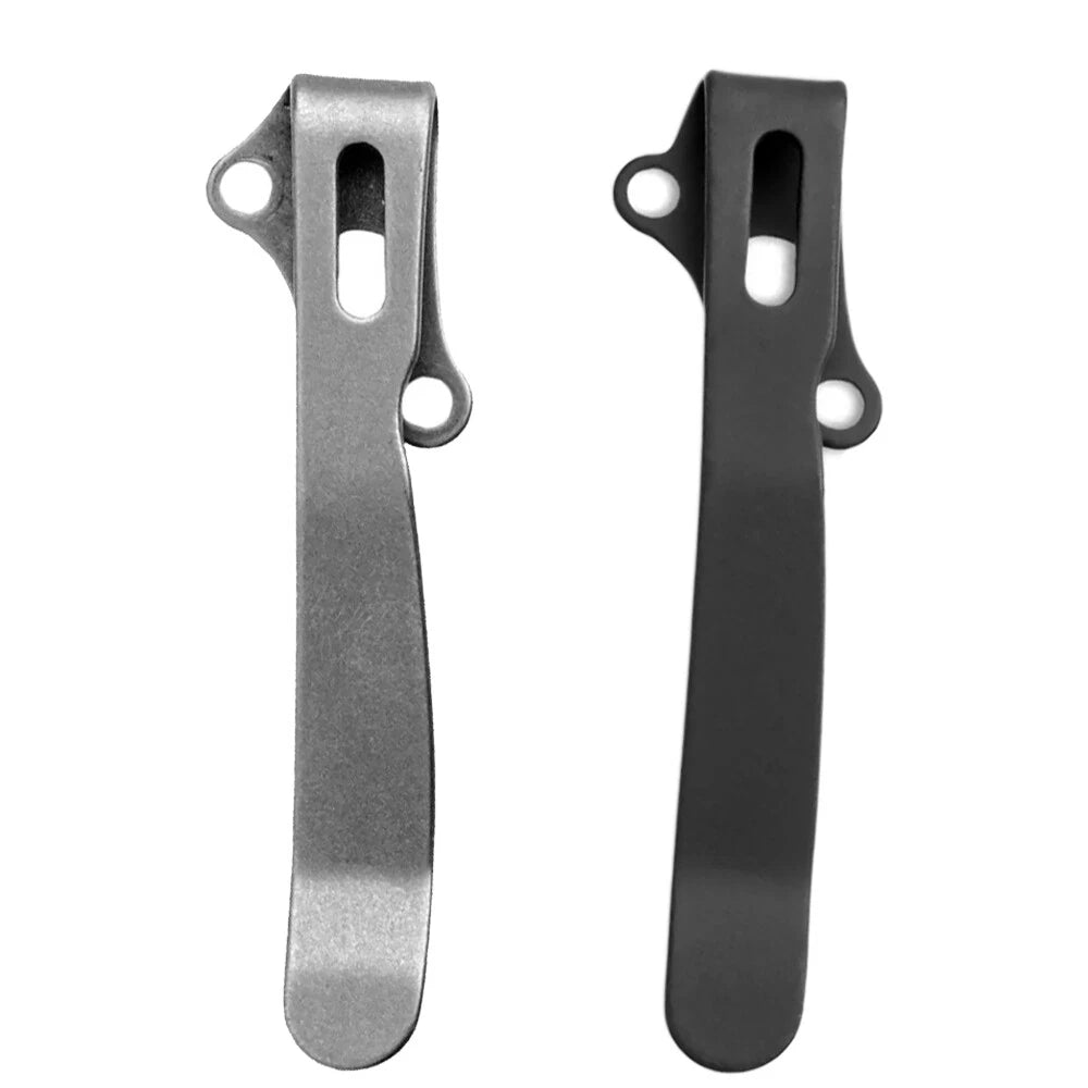 2X Titanium Deep Carry Pocket Clip for AD20 / AD20.5 Knives Black