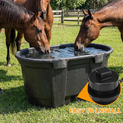Stock Tank Drain Plug Kit for Rubbermaid 50, 70, 100, 150, 300 Gallon