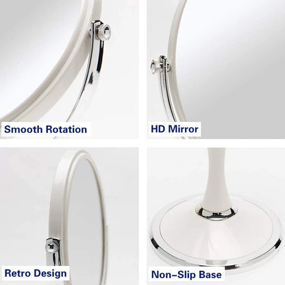 8-Inch Double Sided Swivel Table Mirror with Stand 1X/3X Magnification