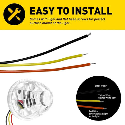 Set of 4 White LED Strobe Side Marker Lights for Truck Trailer