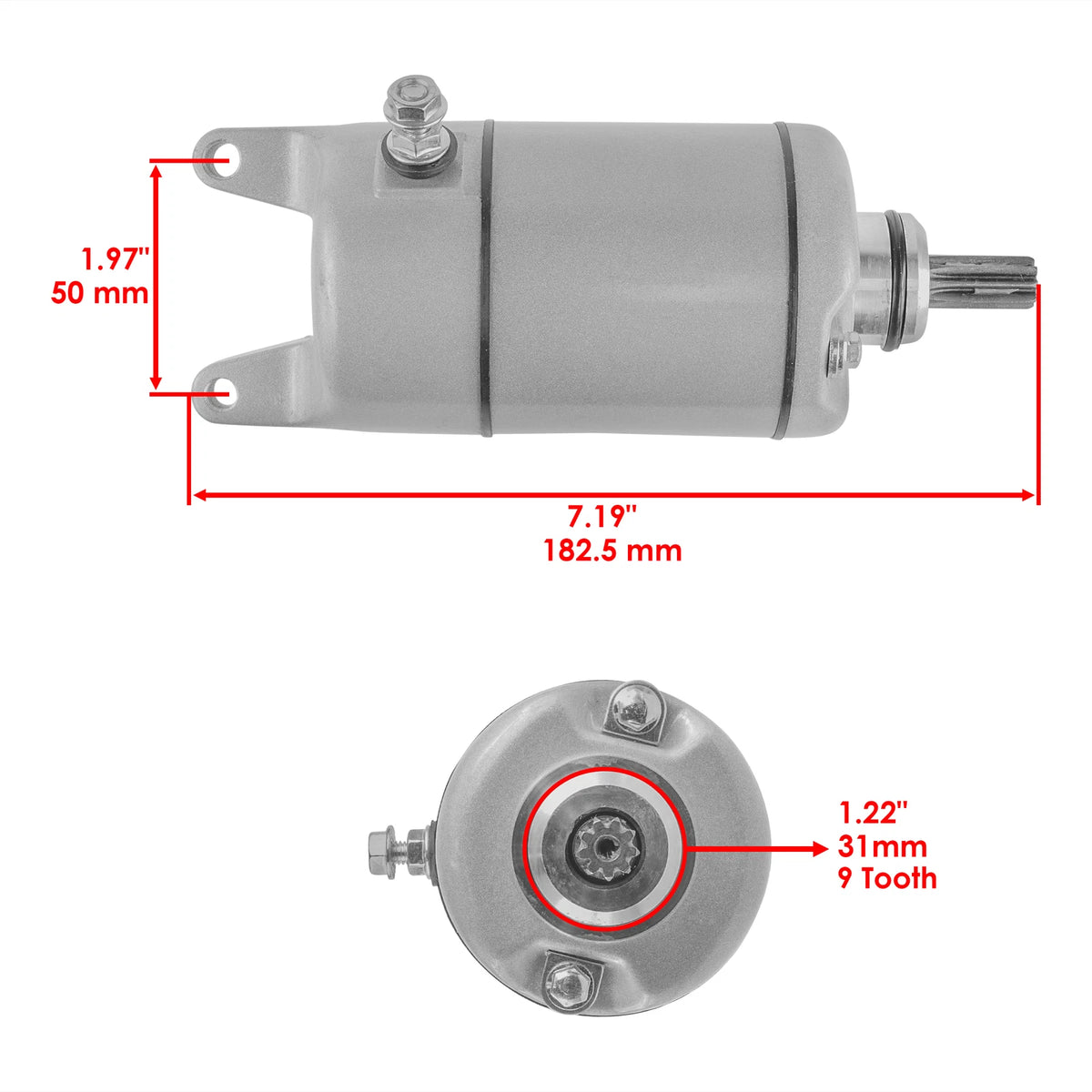 Starter for Kawasaki KSV700 KFX700 (2004–2009) AB793918719AD, 211630037, 211631320