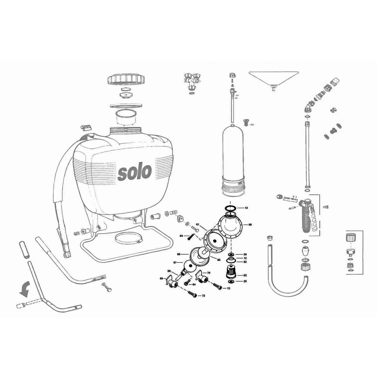 Diaphragm Pump Assembly Kit for Solo Sprayers 473D 475 485