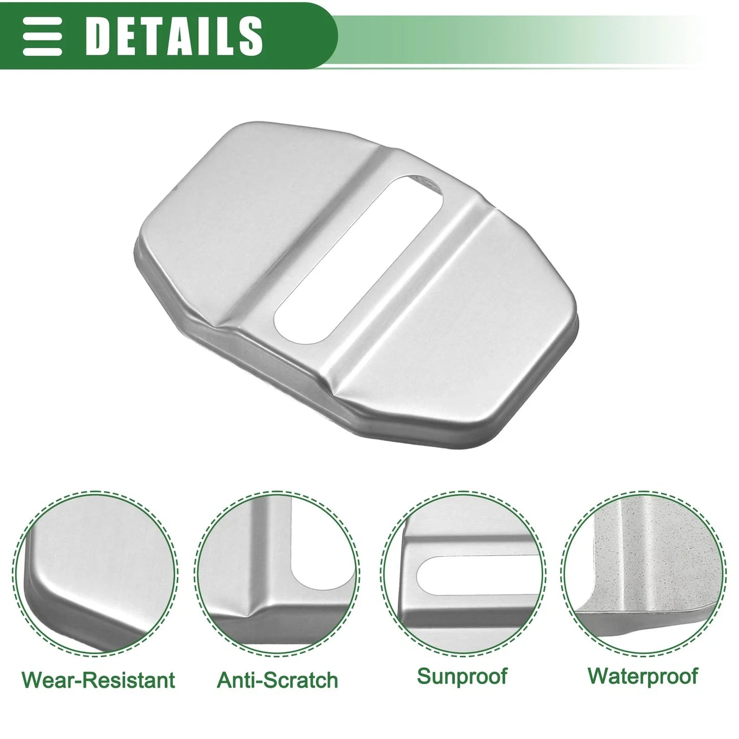 2pcs Door Latch Lock Cover for Mercedes-Benz AMG GLC  Silver Tone