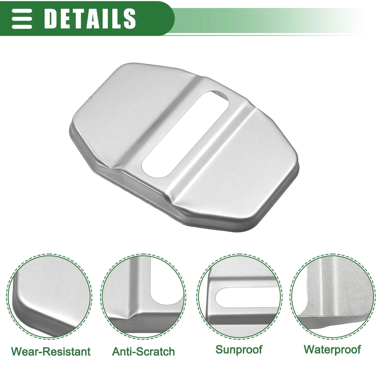 2pcs Door Latch Lock Cover for Mercedes-Benz AMG GLC  Silver Tone