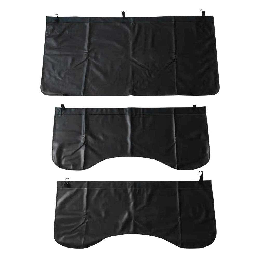 3Pcs Set Fender Covers for Car M (Magnetic PU Leather, Black)