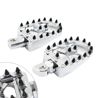 Wide Fat Foot Pegs for Harley Dyna Sportster Fatboy (Chrome)