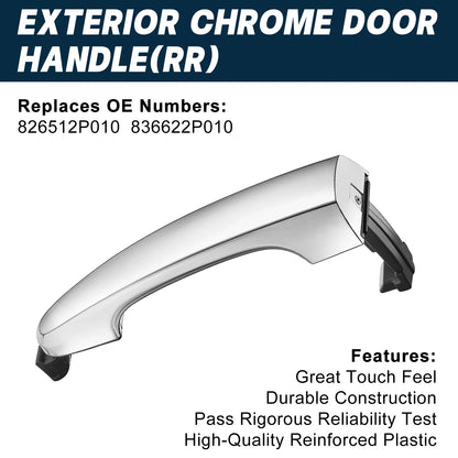 Exterior Door Handle for Kia Sorento (2011–2015) Rear Passenger Right RH Chrome