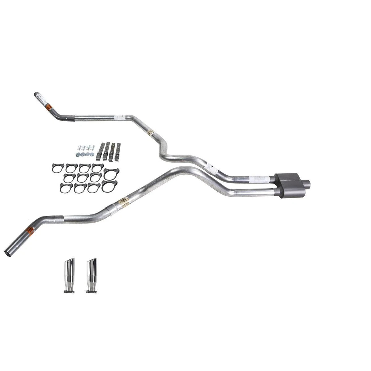 Dual Exhaust MA Pipe 1 Chamber Muffler for F150 (1987–1994) RC Tip Corner Exit