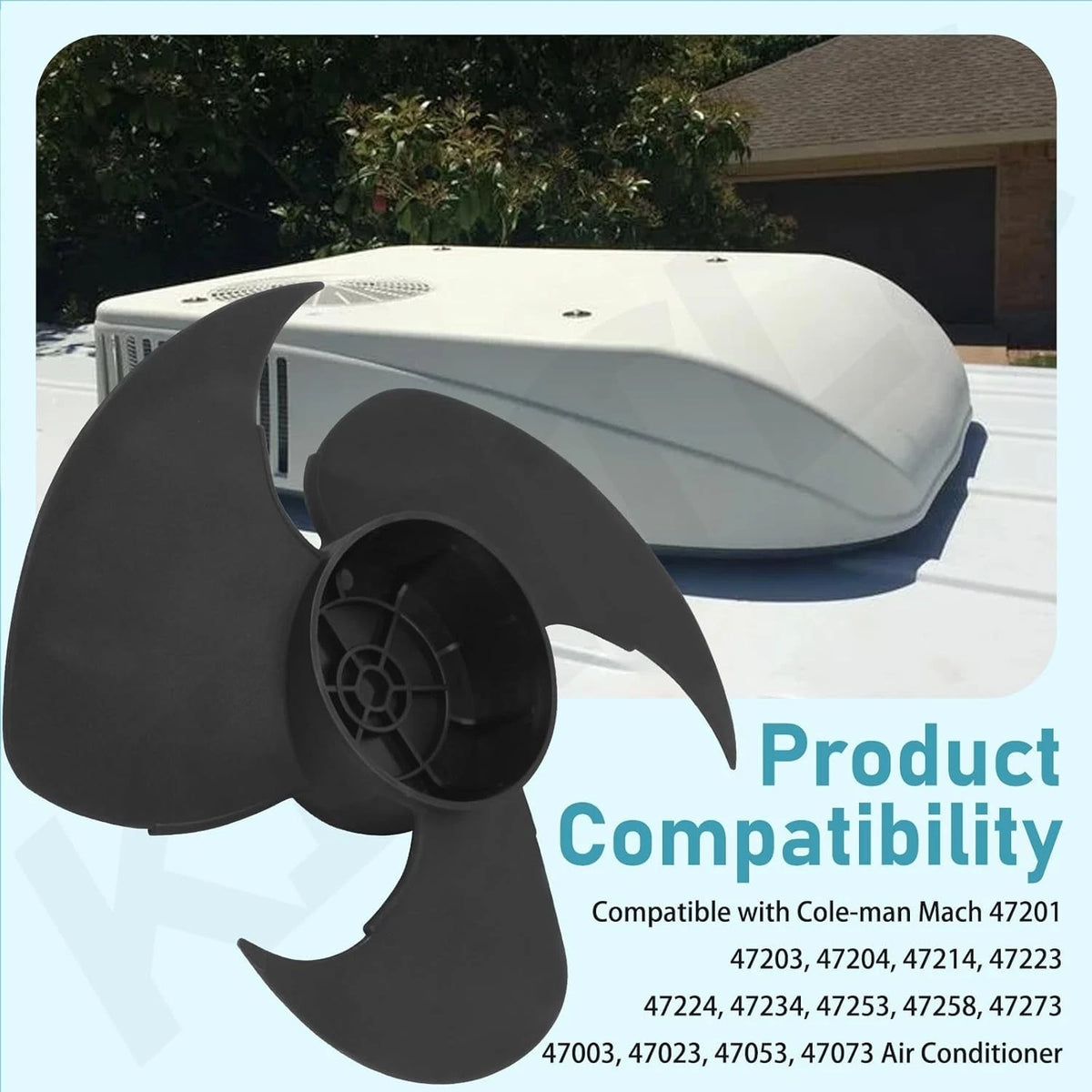 Fan Blade for Coleman Mach 8 Polar Cub RV Air Conditioner (1472D5041)